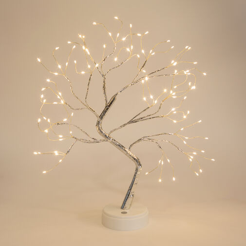58930 • LED dekorácia na stôl v tvare stromu - teplá biela - dotykové tlačidlá, na batérie