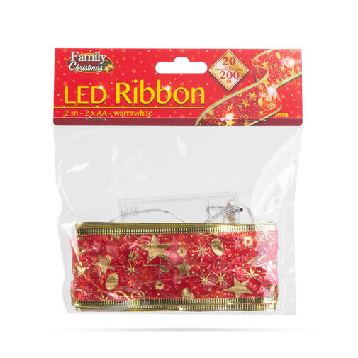 58933A • Vianočný LED pás - červený - 2 m x 5 cm - 2 x AA