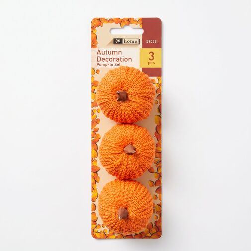 59038 • Jesenná dekorácia - tekvicová súprava - s klipsom - oranžová - 3 ks / balenie