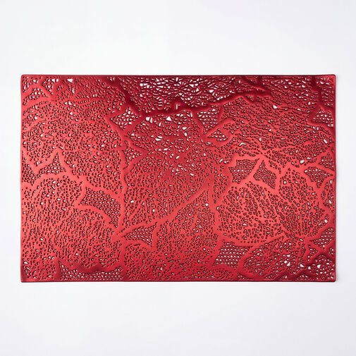 59051C • Prestieranie – vzor listov – PVC – 45 × 30 cm – červené