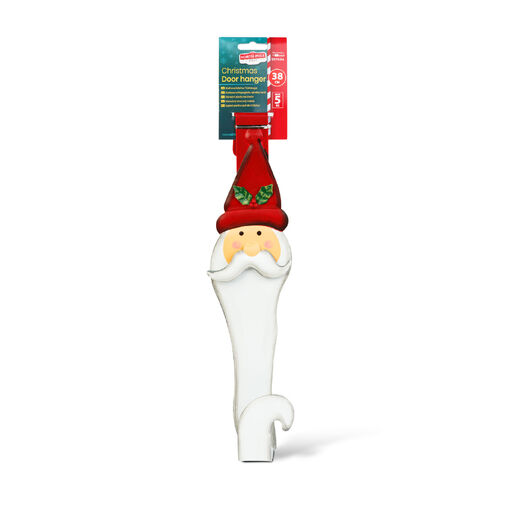 59708A • Vianočný dverový vešiak – kovový – Santa – 38 cm