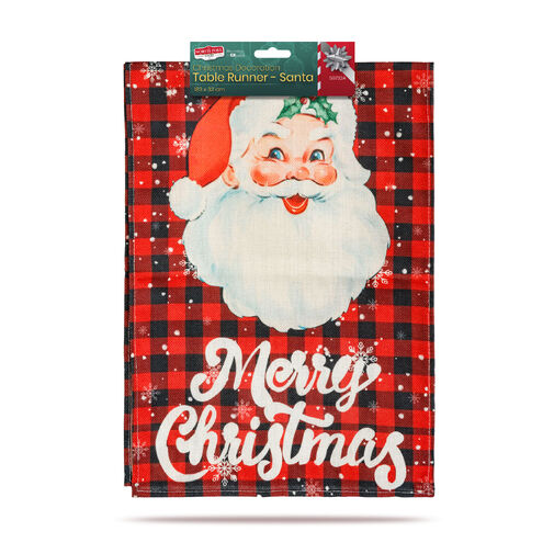 59732A • Vianočná dekorácia - stolový behúň - Santa - 183 x 33 cm