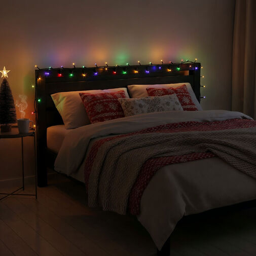 59766 • Svetelná reťaz – 5 m – farebná – 100 LED – 220–240 V – 6 W – zelený kábel