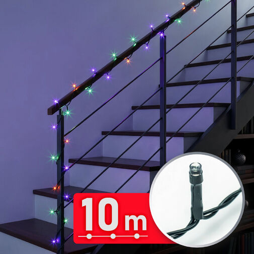 59767 • Svetelná reťaz – 10 m – farebná - 200 LED – 220–240 V – 6 W – zelený kábel
