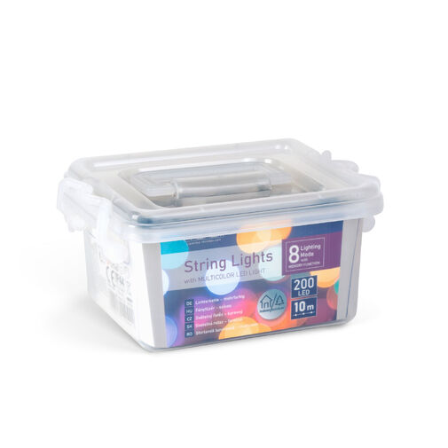 59767 • Svetelná reťaz – 10 m – farebná - 200 LED – 220–240 V – 6 W – zelený kábel