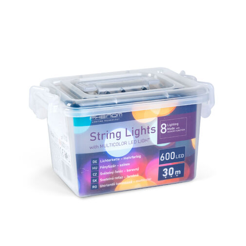 59769 • Svetelná reťaz – 30 m – farebná - 600 LED – 220–240 V – 6 W – zelený kábel