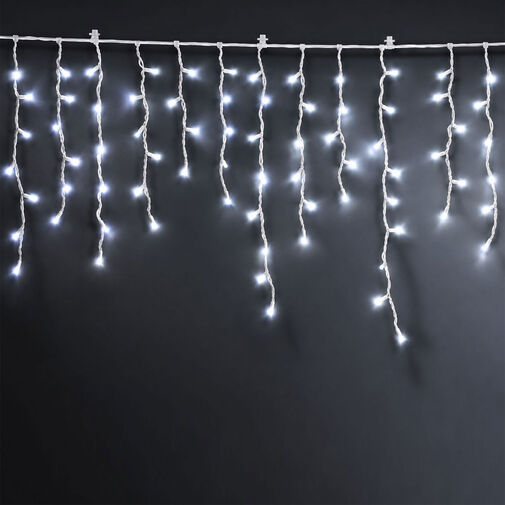 59770C • Svetelný záves – 15 m – studená biela – 600 LED – 100–240 V – 6 W – priehľadný kábel