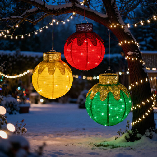 59772C •  Svetelná dekorácia – guľová ozdoba – 60 LED – 60 x 83 cm – červená – 100–200 V AC