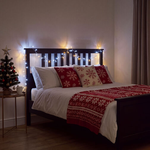 59774 • Svetelná reťaz - 10 m - 400 teplá biela & 100 studená biela LED - 100-240V - 6W - biely kábel