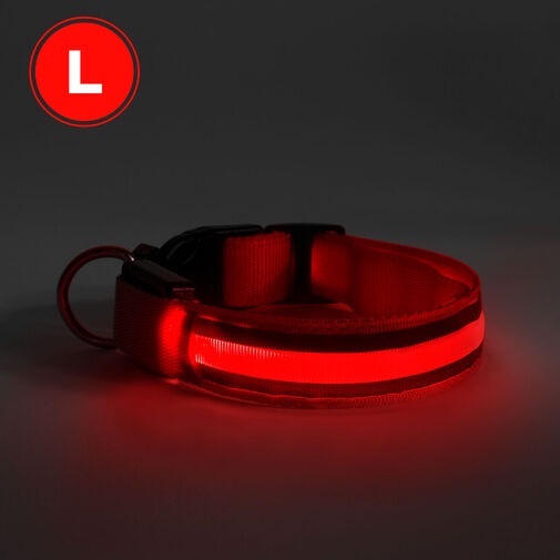 60029B • LED obojok - s akumulátorom -  veľkosť L - červená