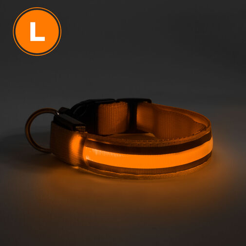60029C • LED obojok - s akumulátorom - veľkosť L - oranžová
