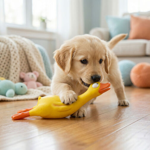 60038 • Hračka pre psa - v tvare kuraťa - pískacia - latex - 6 x 20 cm