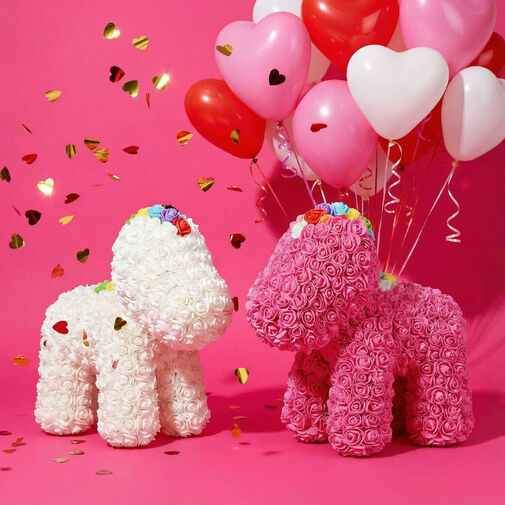 A0221-U • Ružový poník – ružová – 40 cm