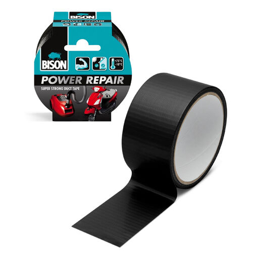 B12513 • BISON Power Repair posilnená lepiaca páska - čierna - 10 m