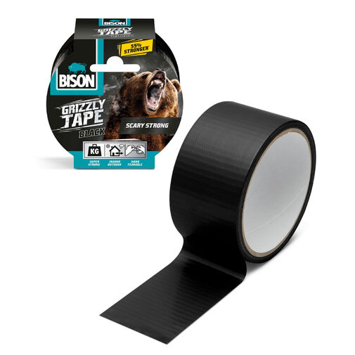 B14096 • BISON Grizzly super silná posilnená lepiaca páska - čierna - 10 m