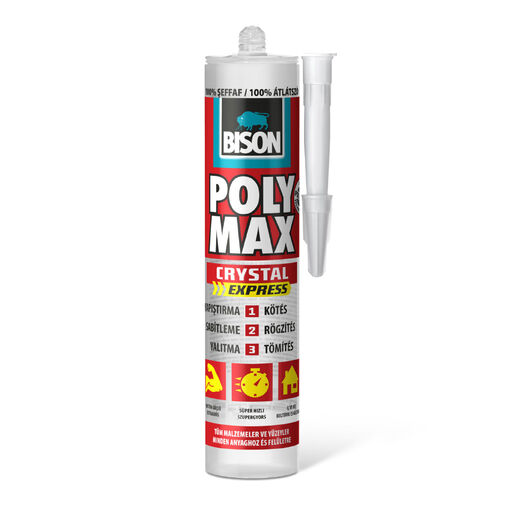 B25015 • BISON Poly Max kryštálovo čisté tesnenie, SM polymérne lepidlo, 300 g