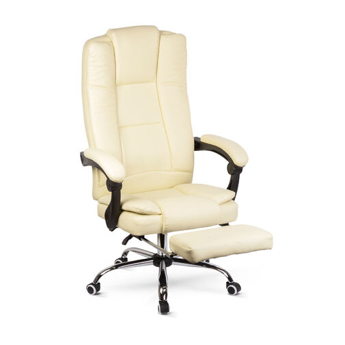 BMD1111 • Kancelárska stolička s opierkou nôh a lakťovou opierkou - maslová farba - 76 x 50 cm / 50 x 51 cm