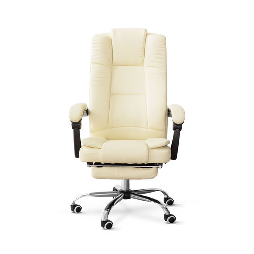 BMD1111 • Kancelárska stolička s opierkou nôh a lakťovou opierkou - maslová farba - 76 x 50 cm / 50 x 51 cm