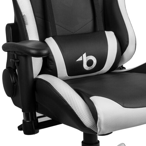 BMD1112 • RGB LED gamer stolička s vankúšom, opierkou - 85 x 57 cm / 54 x 52 cm