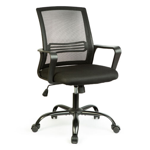 BMD1119C • Kancelárska otočná stolička – s pevnými opierkami – sivá – 70 x 51 / 52 x 50 cm