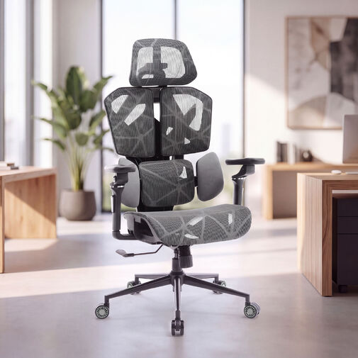 BMD1123GY • TitanMesh Pro kancelárska otočná stolička s bočnými vankúšmi - sivá - 119 x 72 x 73 cm