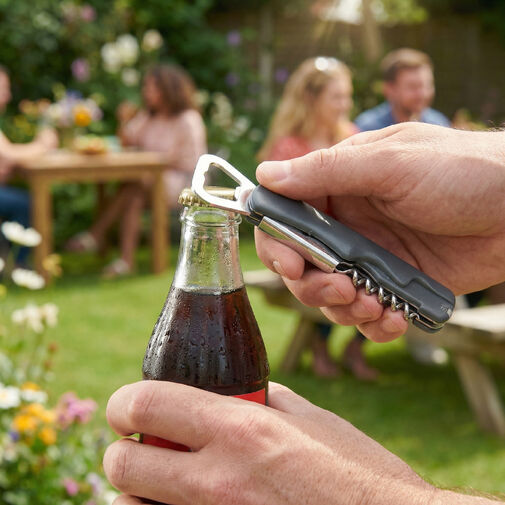 BS40019 • Baker's Secret – multifunkčný kuchynský otvárač – kov – 13,6 cm