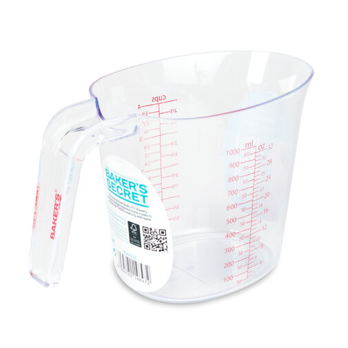 BS40628 • Baker's Secret – odmerný pohár – 1000 ml – plast – priehľadný