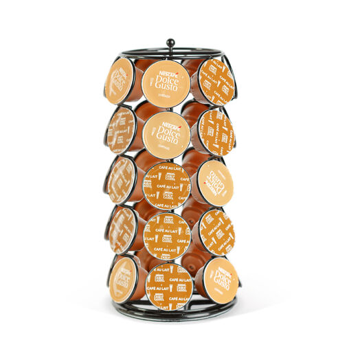 BW0997 • Kovový držiak na kávové kapsuly – na 35 kapsúl Dolce Gusto – 165 x 165 x 320 mm – čierny
