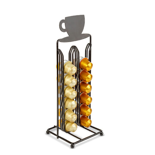 BW0998 • Kovový stojan na kávové kapsule – na 28 kapsúl Nespresso – 125 x 115 x 340 mm – matná čierna
