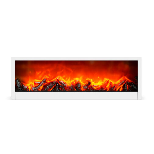 BW2015WH • Krb s LED plameňom - biela - na batérie / USB -  60 x 10 x 20 cm