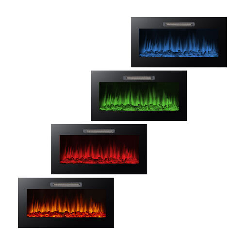 BW2024 • Elektrický zabudovateľný krb - ohrievač + RGB LED - 91 x 15 x 48 cm