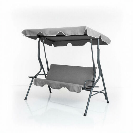 CMK5422 • Záhradná hojdačka - 170 x 110 x 153 cm - sivá - s držiakom na poháre