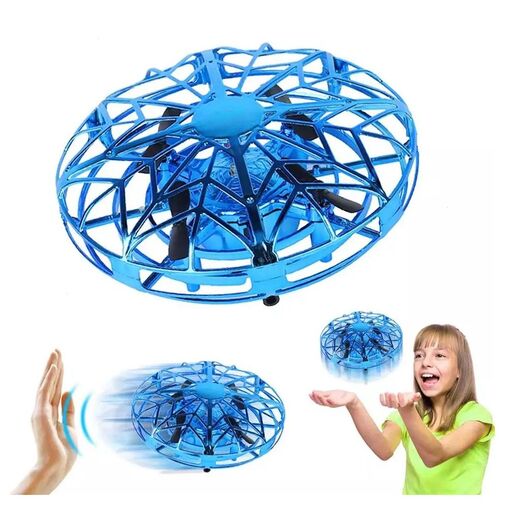 DA00149 • UFO drón lietajúca detská hračka – s LED svetlom, na batériu – 11 x 11 x 4 cm