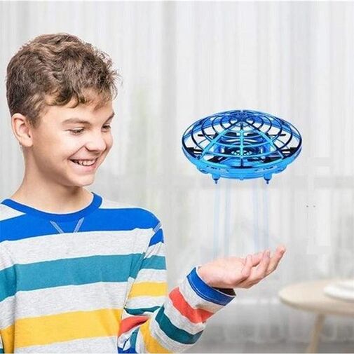 DA00149 • UFO drón lietajúca detská hračka – s LED svetlom, na batériu – 11 x 11 x 4 cm