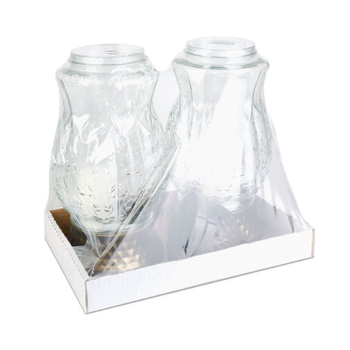 TW1030 • Sklenený kahanec s bronzovým plastovým viečkom a podstavcom – 37 x 16 cm